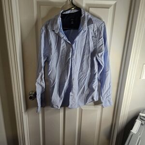 H&M Light Blue Shirt with Black Elbow Patches